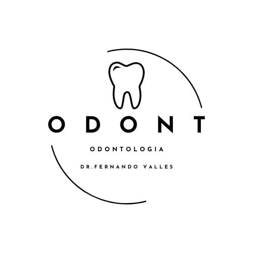 Odont logo featuring a tooth icon with the text Odontologia Dr. Fernando Valles in a minimalist design